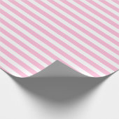 Papier Cadeau Bonbons en coton rose blanc simple horizontal rayé (Coin)