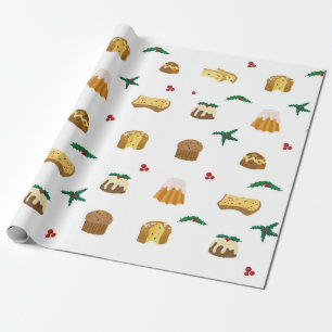 Papier Cadeau Bonbons et gui à Noël
