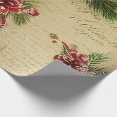 Papier Cadeau Bonbons, feuilles et ornements Noël (Coin)