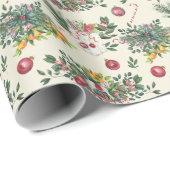 Papier Cadeau Bonbons, Jouets, Fleurs et Fruits (Coin rond)