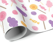 Papier Cadeau Bonbons mignons (Coin rond)