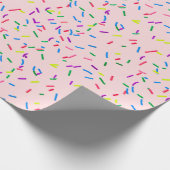 Papier Cadeau Bonbons Saupoudré Sur Rose (Coin)