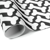 Papier Cadeau Bone Blanc Patch sur Black Custom (Coin rond)