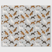 Papier Cadeau Bones et pattes de chien de boxe (Plat)