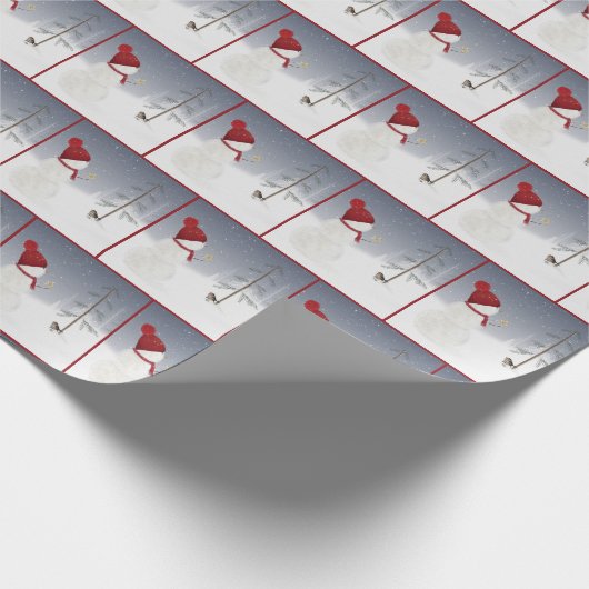 Papier Cadeau bonhomme de neige avec étoile (Coin)