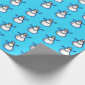 Papier Cadeau Bonhomme de neige bleu (Coin)