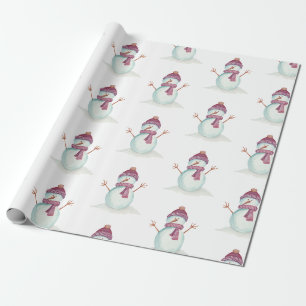 Papier Cadeau Bonhomme de neige de Noël amusant