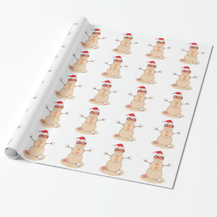 Papier Cadeau Bonhomme de neige de sable avec les nuances et le