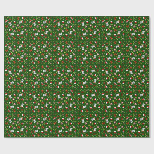 Papier Cadeau Bonhomme de neige de vacances (Plat)