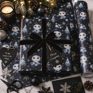 Papier Cadeau Bonhomme de neige gothique de Noël
