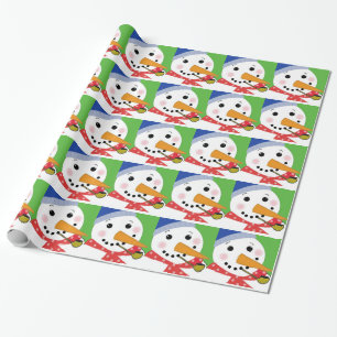 Papier Cadeau Bonhomme de neige jovial