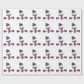 Papier Cadeau Bonhomme de neige levant des poids (Plat)
