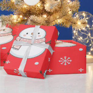 Papier Cadeau Bonhomme de neige Magie hivernale Cozy Mignon