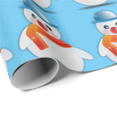 Papier Cadeau Bonhomme de neige suave (Coin rond)