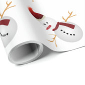 Papier Cadeau Bonhommes de neige (Coin rond)
