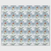 Papier Cadeau Bonhommes de neige (Plat)