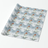 Papier Cadeau Bonhommes de neige (Déroulé)