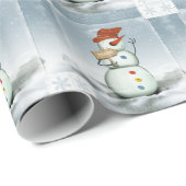 Papier Cadeau Bonhommes de neige (Coin rond)