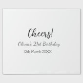 Papier Cadeau Bonjour 21e anniversaire ajouter nom date simple m (Plat)