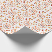 Papier Cadeau Bonjour Automne Feuilles de Motif sans couture (Coin)