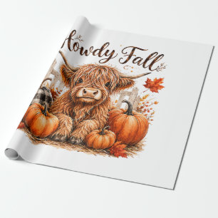 Papier Cadeau Bonjour automne vache des Highlands Bonne Action d