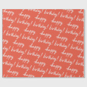 Papier Cadeau BONJOUR D'ANNIVERSAIRE Motif rouge (Plat)