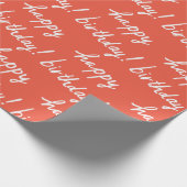 Papier Cadeau BONJOUR D'ANNIVERSAIRE Motif rouge (Coin)