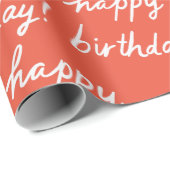 Papier Cadeau BONJOUR D'ANNIVERSAIRE Motif rouge (Coin rond)