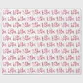 Papier Cadeau Bonjour hiver Rouge Script cadeau de vacances (Plat)
