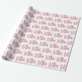 Papier Cadeau Bonjour hiver Rouge Script cadeau de vacances (Déroulé)