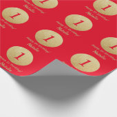 Papier Cadeau Bonne 15e anniversaire Parties scintillant rouge e (Coin)