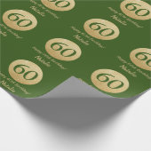 Papier Cadeau Bonne 60e anniversaire Parties scintillant verte e (Coin)