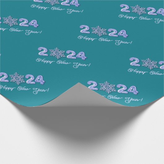 Papier Cadeau Bonne année 2024. Numéros de glace et cadeaux de f (Coin)