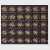 Papier Cadeau Bonne année 2025 Gold Fireworks (Plat)