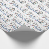 Papier Cadeau Bonne Année Entre Les Chatons Équilibré Sur Un Fil (Coin)