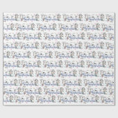 Papier Cadeau Bonne Année Entre Les Chatons Équilibré Sur Un Fil (Plat)