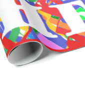 Papier Cadeau Bonne Année Et Salutations Salutations Motifs Mosa (Coin rond)