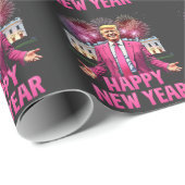 Papier Cadeau Bonne année Eve Trump Résolution 2025 (Coin rond)