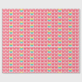 Papier Cadeau Bonne année Florale Géométrique (Plat)