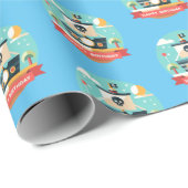 Papier Cadeau Bonne Aventure Pirate Anniversaire (Coin rond)