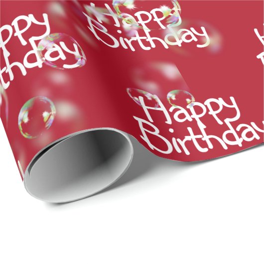 Papier Cadeau Bonne bulle d'anniversaire sur papier d'enveloppem (Coin rond)