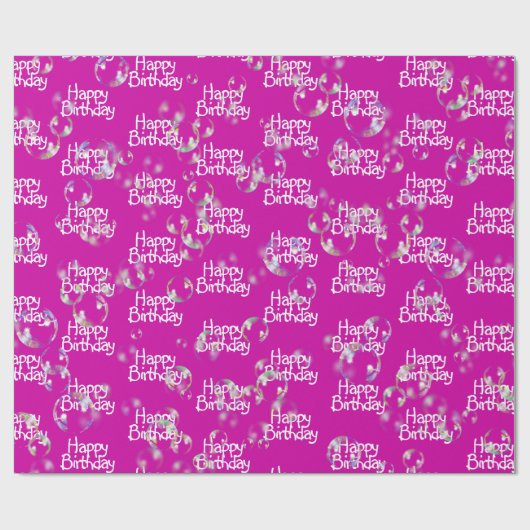 Papier Cadeau Bonne bulle d'anniversaire sur papier d'enveloppem (Plat)