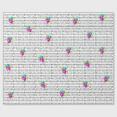 Papier Cadeau Bonne Chanson D'Anniversaire Et Ballons (Plat)