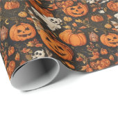 Papier Cadeau Bonne collection Vintage d'Halloween (Coin rond)
