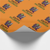 Papier Cadeau Bonne famille Halloween Frankenstein (Coin)