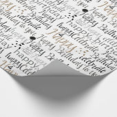 Papier Cadeau Bonne fête d'anniversaire Ballons Casquette (Coin)