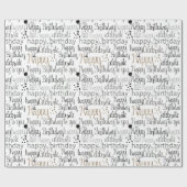 Papier Cadeau Bonne fête d'anniversaire Ballons Casquette (Plat)