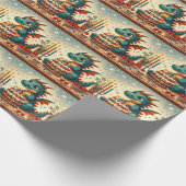 Papier Cadeau Bonne fête d'anniversaire du dragon (Coin)