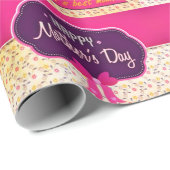 Papier Cadeau Bonne Fête Des Mères Au Monde Meilleure Maman (Coin rond)