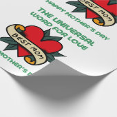 Papier Cadeau Bonne Fête Des Mères Avec Amour Et Fleur (Coin)